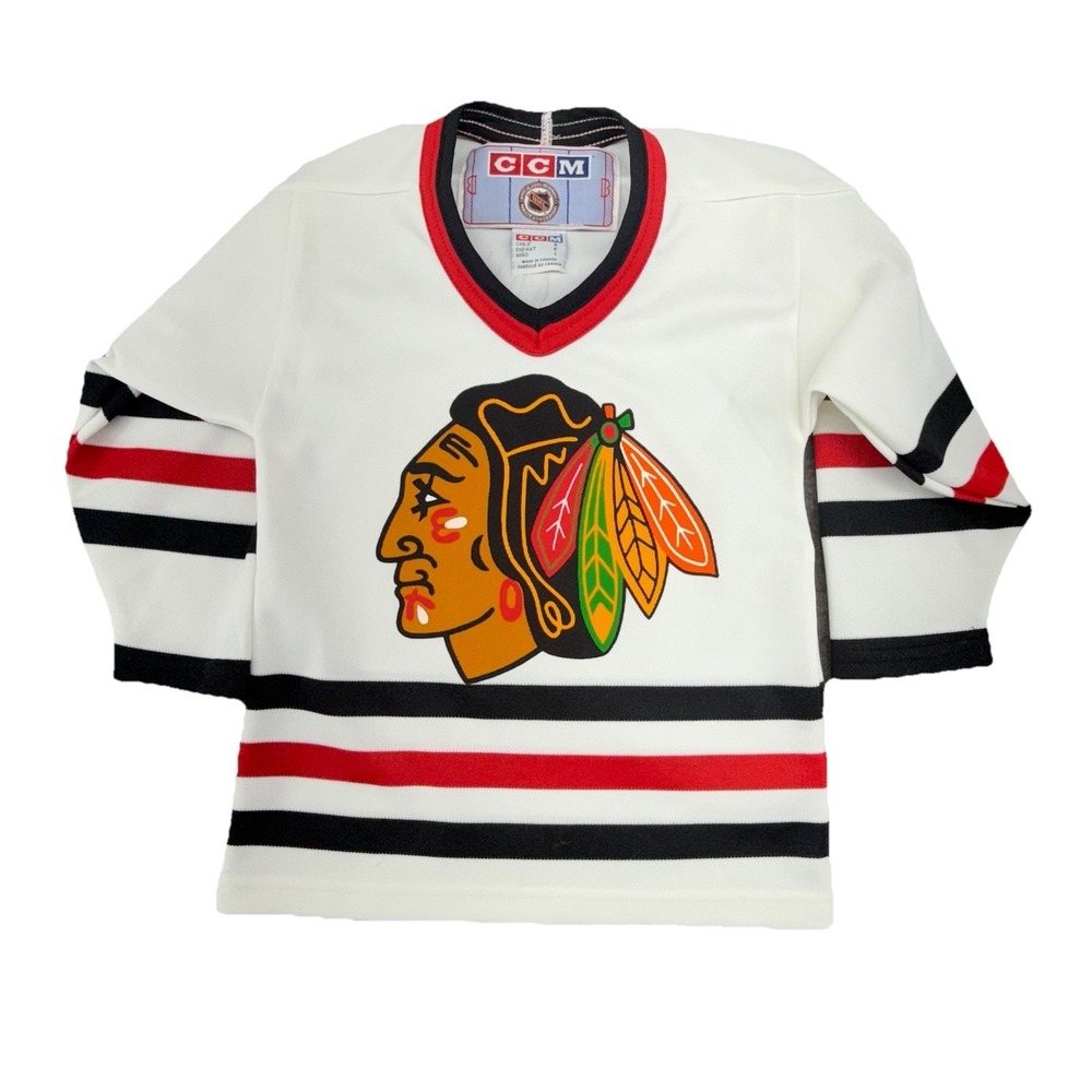 Chicago Blackhawks CCM‎ Infant 12-24 month Jersey White Hockey NHL Long Sleeve